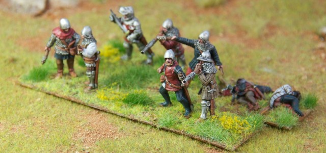 My club Spieltrieb Frankfurt presented a medieval Impetus game during the Hamburgian Tactica 2012. We showed a local setting where the citicens of Frankfurt fought in a feud against nearby operating robber-knights of Kronberg. Since the Perry twins did not have images of the miniatures in their story, I did...
