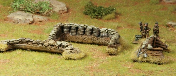 Dug in markers, sand bag emplacements designed by Ekimdj, painted by Tankred