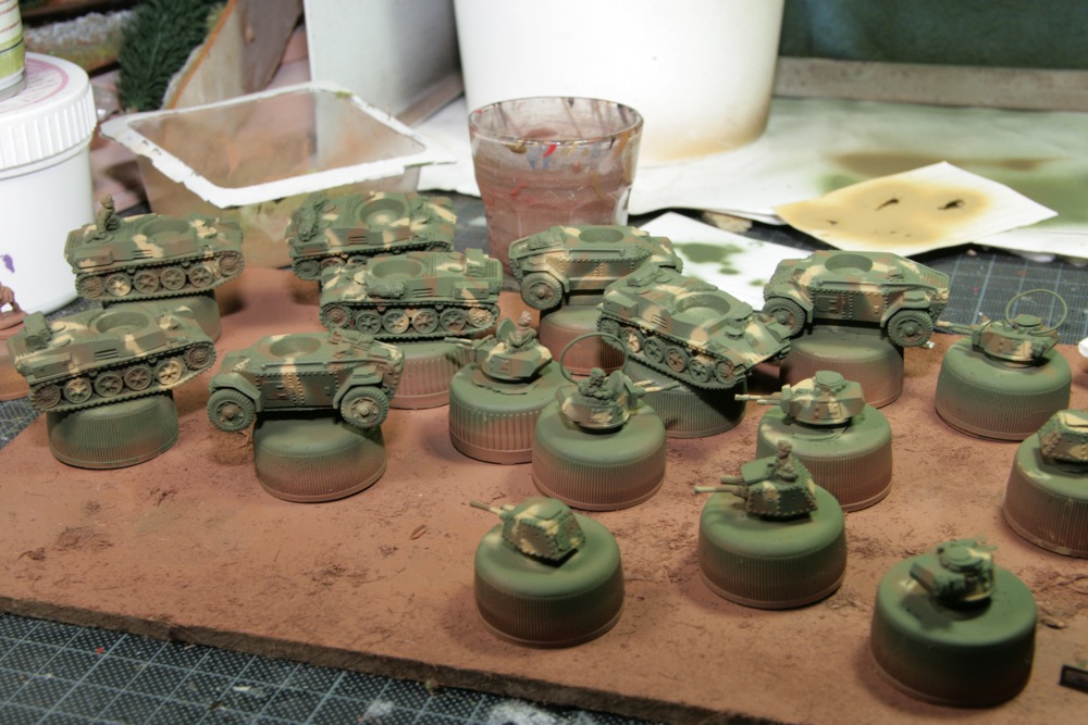 Airbrushing sprayed camoflage with paper masks